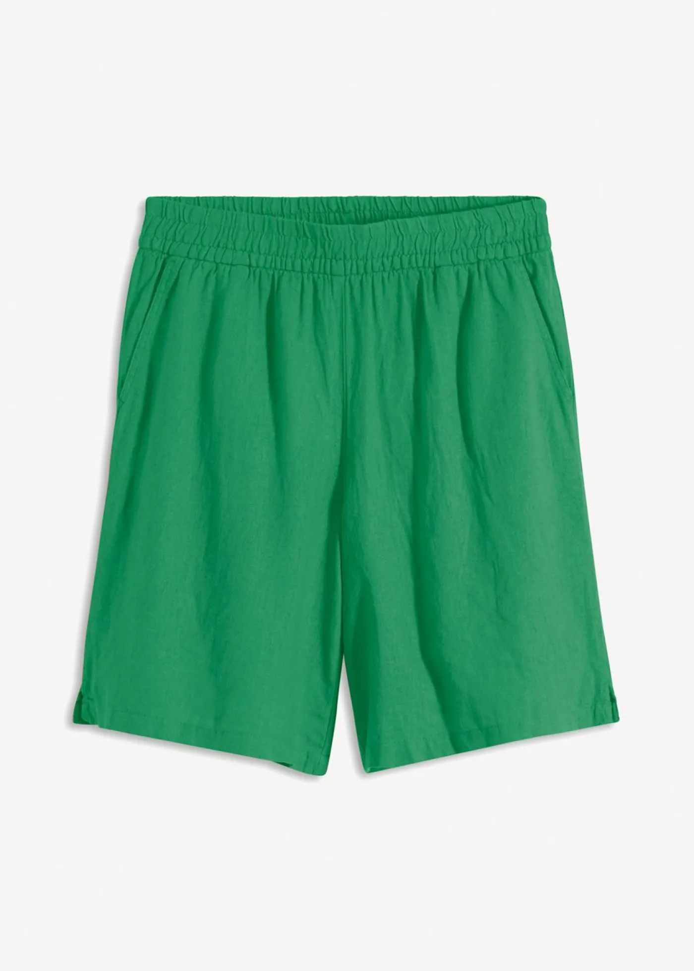 Online Bermudas sin cierre de mezcla de lino vaporoso Mujer Shorts|Pantalones