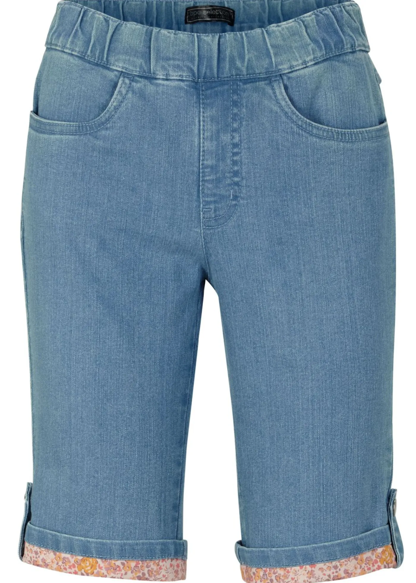 Hot Bermudas vaqueras con dobladillo de color Mujer Shorts