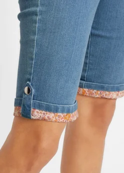 Hot Bermudas vaqueras con dobladillo de color Mujer Shorts