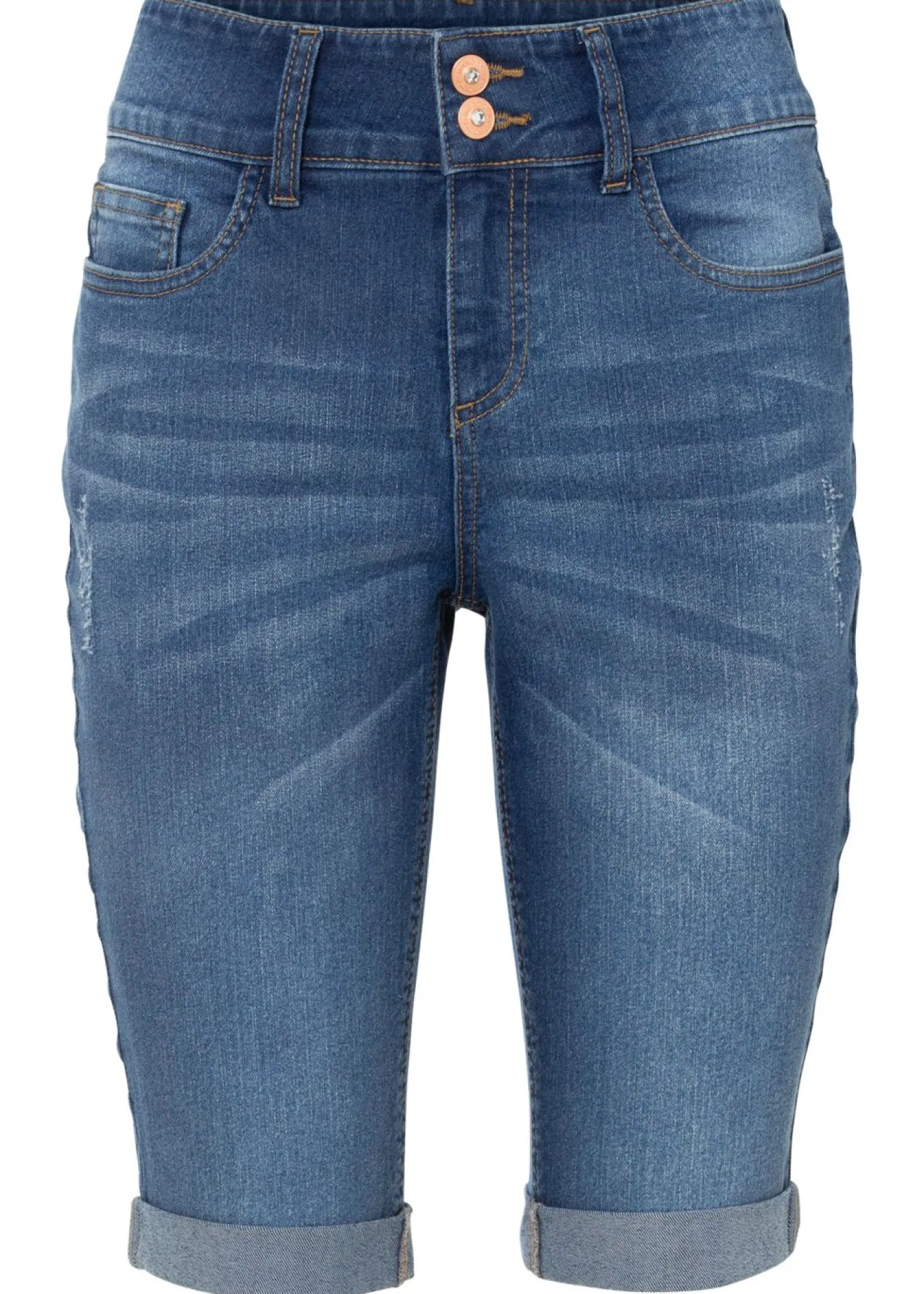 Outlet Bermudas vaqueras de talle medio Mujer Shorts|Vaqueros
