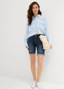 Discount Bermudas vaqueras de talle medio Mujer Shorts|Vaqueros