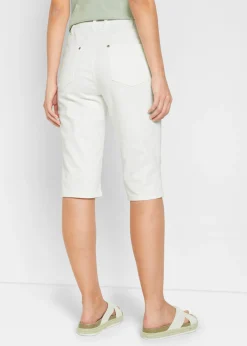 Discount Bermudas vaqueras, elásticas, con bajo enrollado Mujer Shorts|Vaqueros