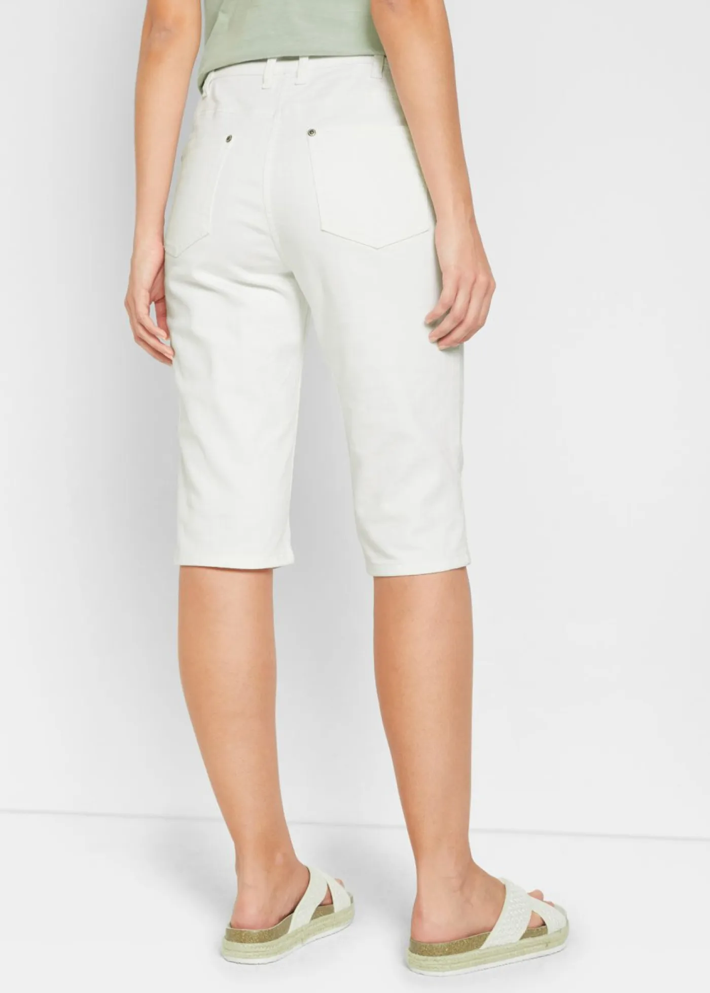 Discount Bermudas vaqueras, elásticas, con bajo enrollado Mujer Shorts|Vaqueros