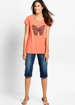 Outlet Bermudas vaqueras, mid waist, con cintura cómoda Mujer Shorts|Vaqueros