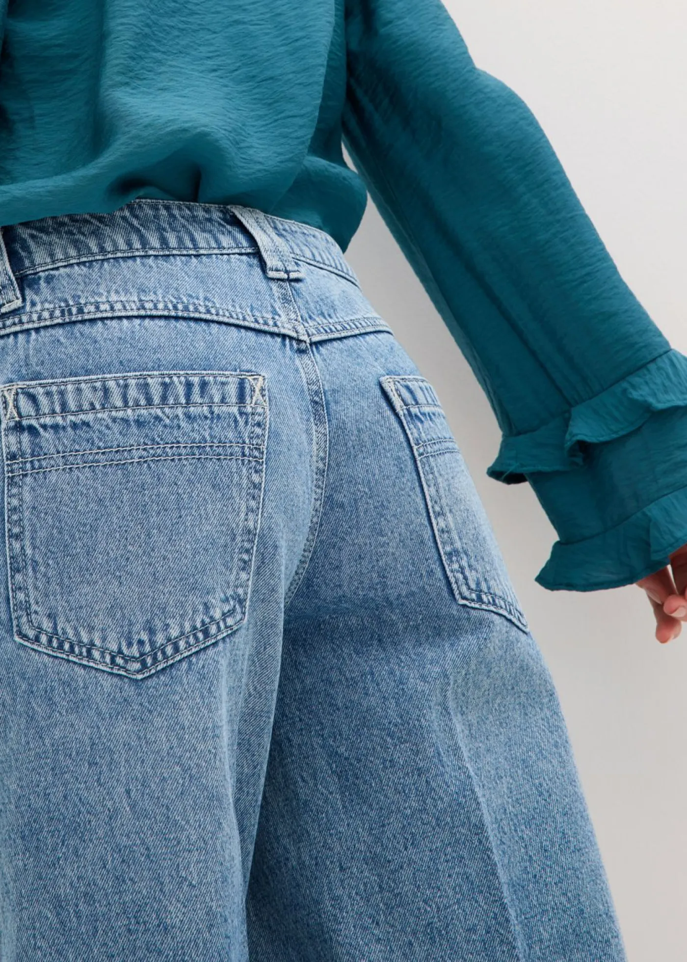 Outlet Bermudas vaqueras mid waist, low stretch Mujer Shorts|Vaqueros