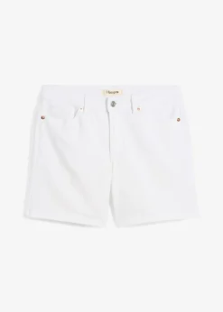 New Bermudas vaqueras poco elásticas con talle medio Mujer Shorts|Vaqueros