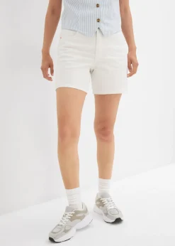 New Bermudas vaqueras poco elásticas con talle medio Mujer Shorts|Vaqueros