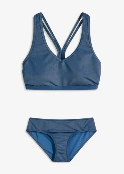 Outlet Bikini bustier de aspecto vaquero (2 piezas) Mujer Bikinis