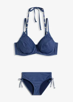 Discount Bikini con aros y aspecto vaquero (2 piezas) Mujer Copas Grandes (D-G)|Bikinis