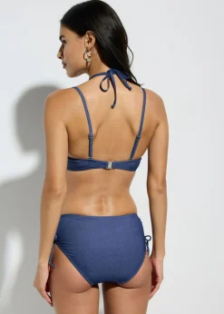 Discount Bikini con aros y aspecto vaquero (2 piezas) Mujer Copas Grandes (D-G)|Bikinis