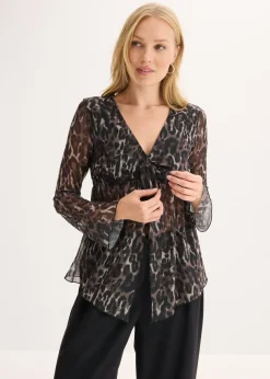 Discount Blusa ajustada de malla Mujer Camisas Y Blusas|Novedades