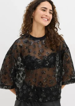 Blusa ancha con lentejuelas de calidad Mujer Camisas Y Blusas