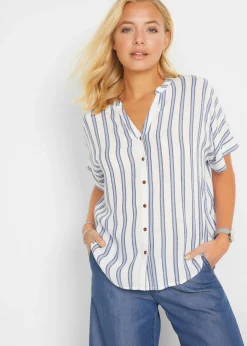Blusa arrugada de viscosa fluida Mujer Camisas Y Blusas