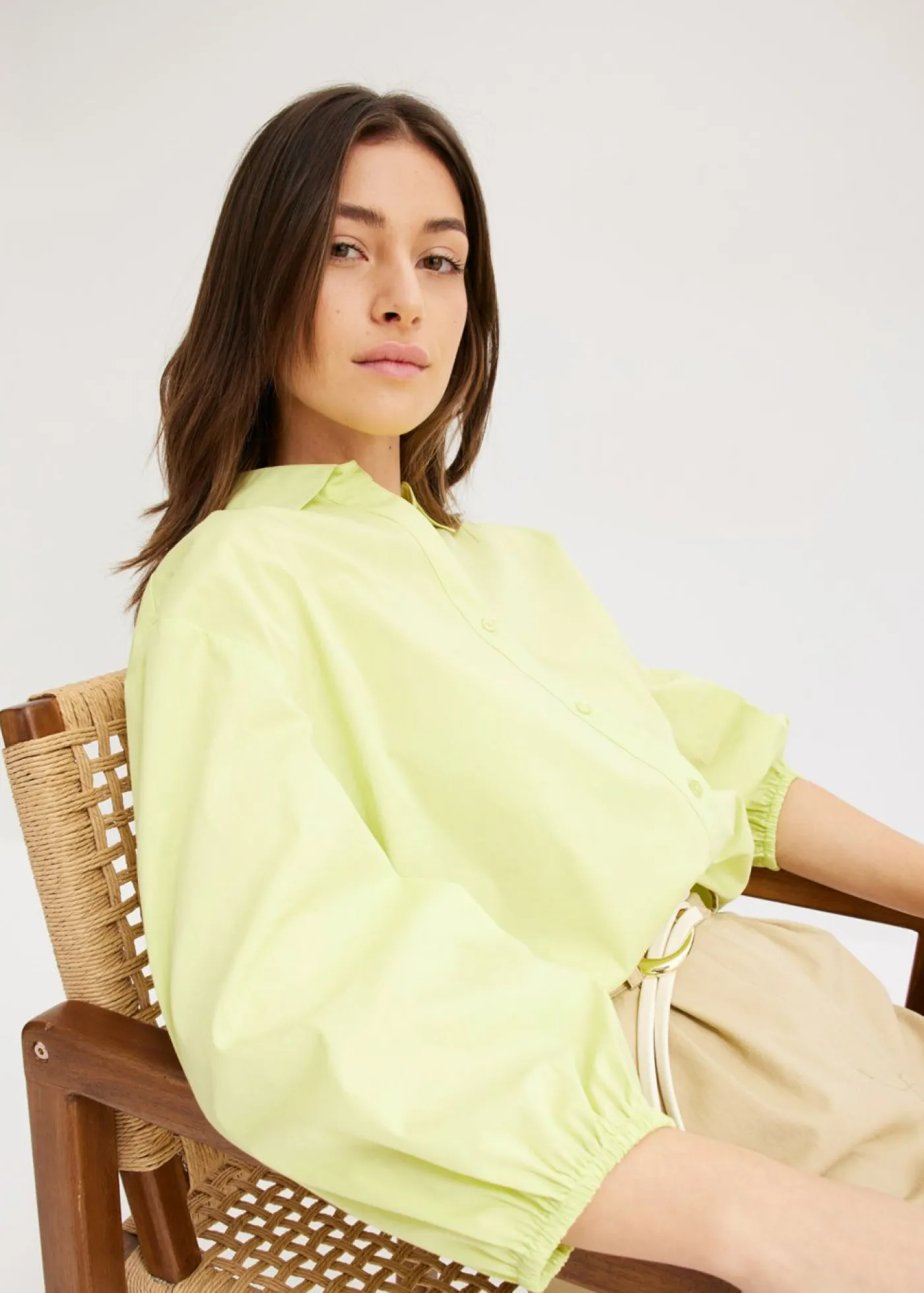 Best Blusa asimétrica con mangas abullonadas Mujer Camisas Y Blusas
