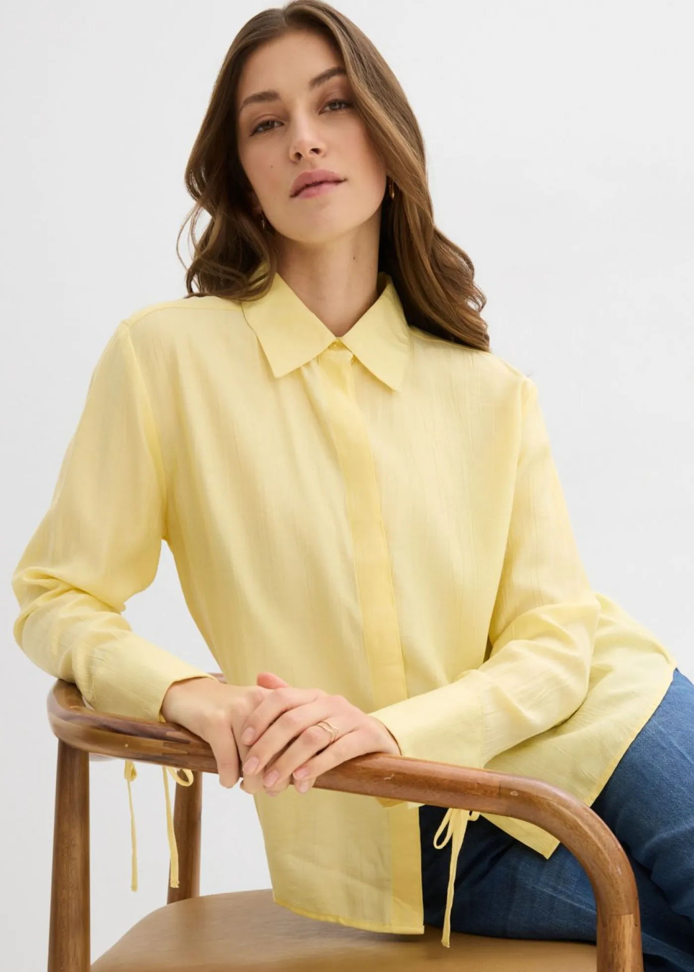 Hot Blusa camisera de mezcla de viscosa fluida Mujer Camisas Y Blusas