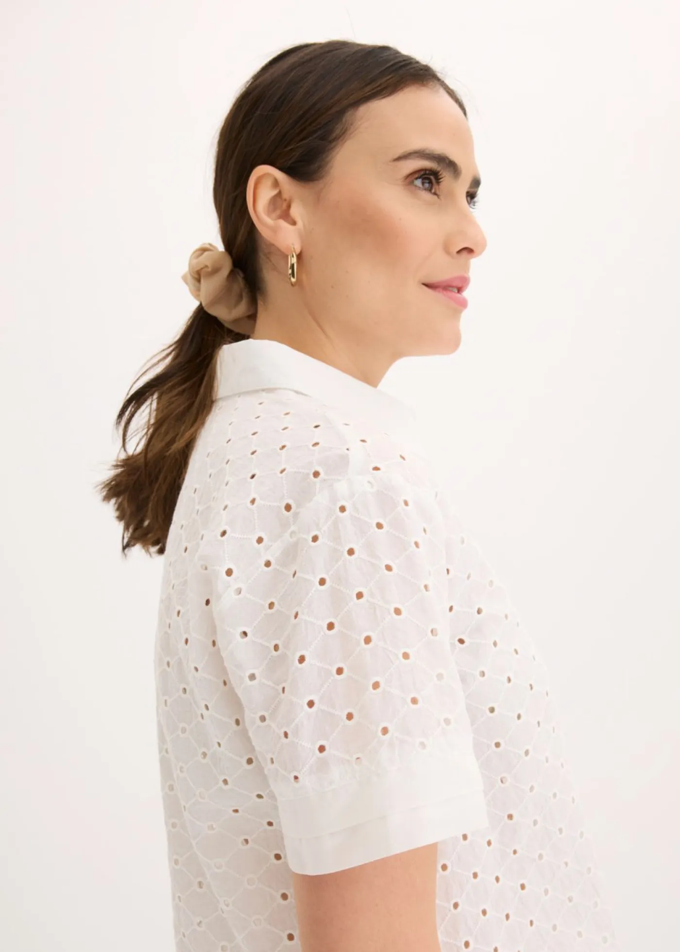 Outlet Blusa con bordado calado Mujer Camisas Y Blusas