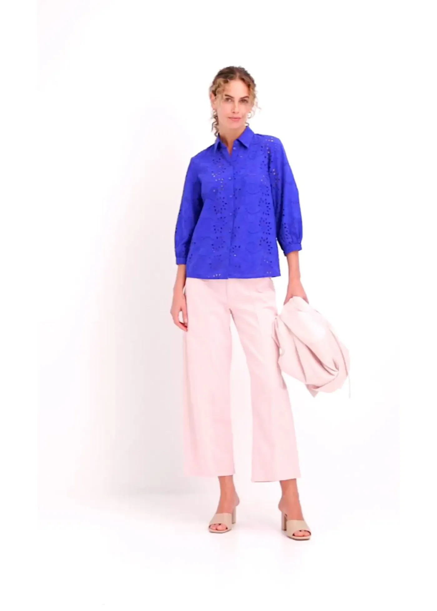 Best Blusa con bordado calado Mujer Camisas Y Blusas