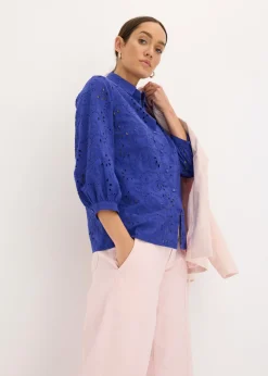 Best Blusa con bordado calado Mujer Camisas Y Blusas