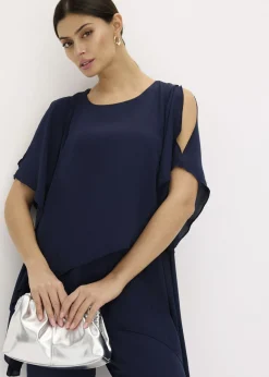 Blusa con cremallera con aspecto de capas Mujer Camisas Y Blusas|Novedades