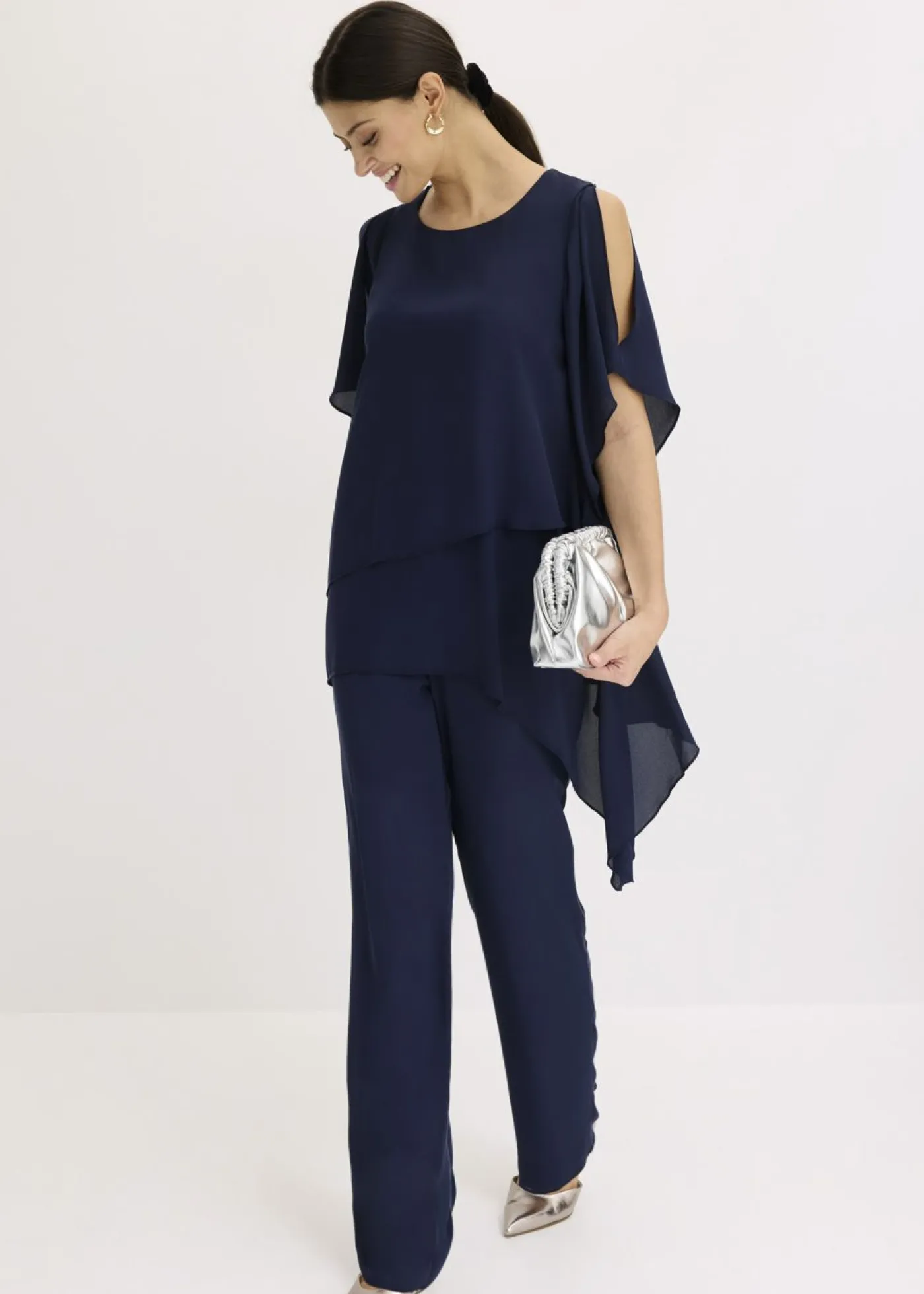 Blusa con cremallera con aspecto de capas Mujer Camisas Y Blusas|Novedades
