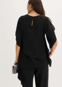 Clearance Blusa con cremallera con aspecto de capas Mujer Camisas Y Blusas|Novedades