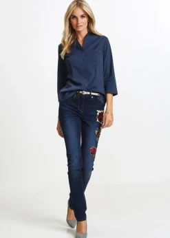 Outlet Blusa con cuello chimenea Mujer Camisas Y Blusas
