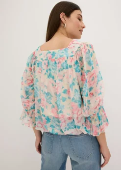 Outlet Blusa con dobladillo abullonado Mujer Camisas Y Blusas