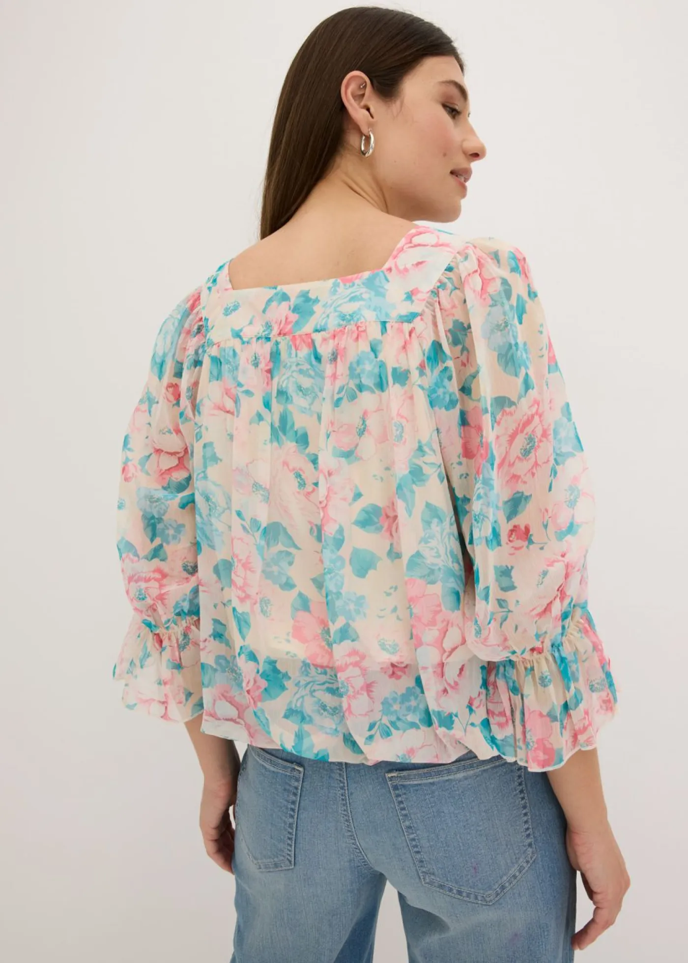 Outlet Blusa con dobladillo abullonado Mujer Camisas Y Blusas