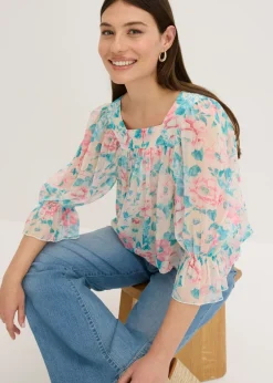 Outlet Blusa con dobladillo abullonado Mujer Camisas Y Blusas