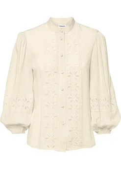 Outlet Blusa con encaje de mezcla suave de viscosa Mujer Camisas Y Blusas|Novedades