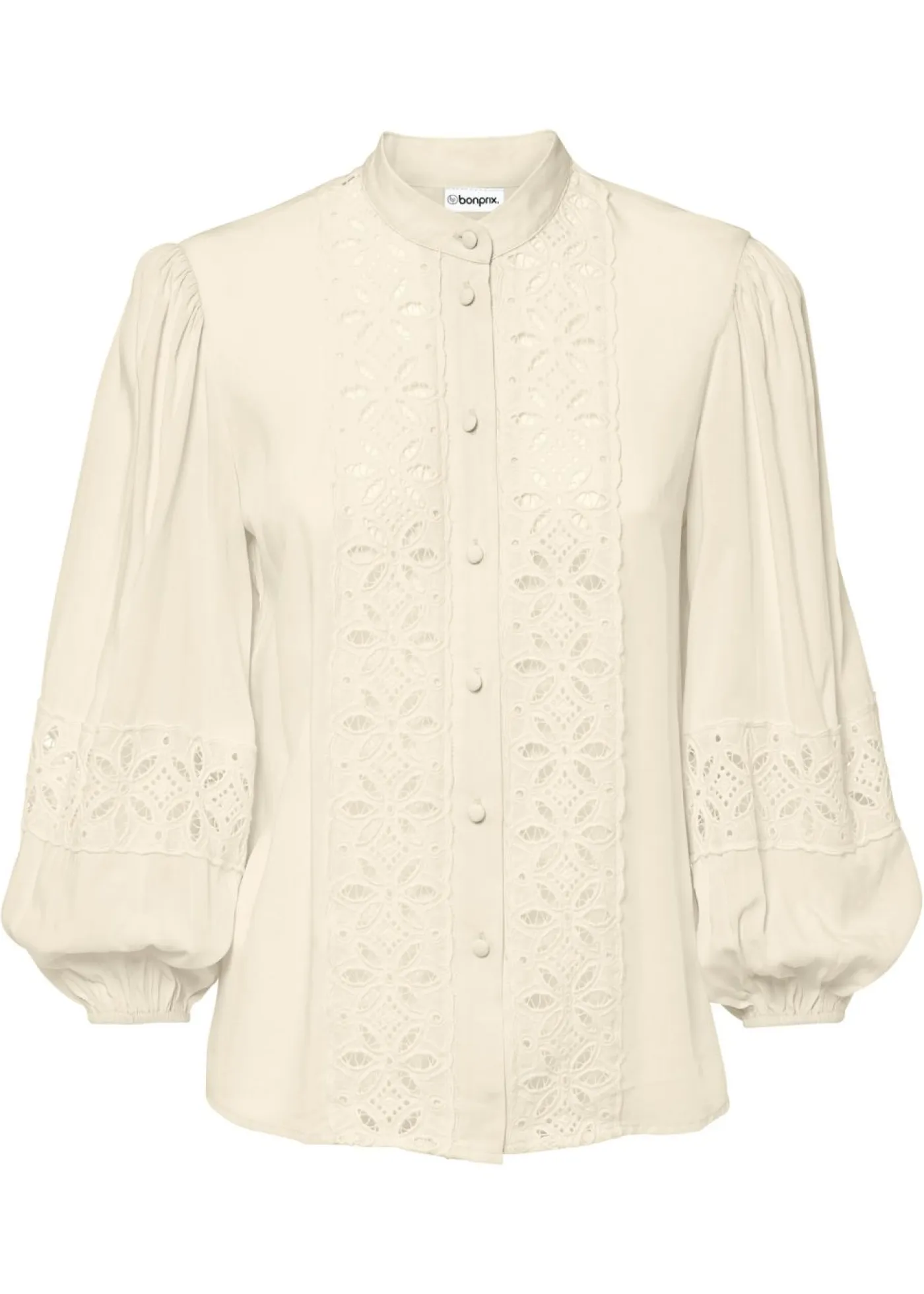Outlet Blusa con encaje de mezcla suave de viscosa Mujer Camisas Y Blusas|Novedades