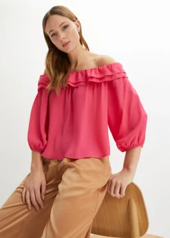 Outlet Blusa con escote bañera Mujer Camisas Y Blusas