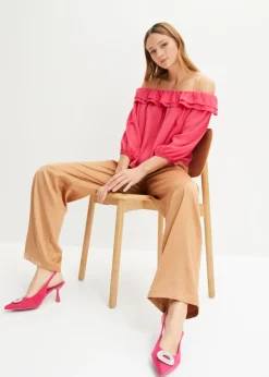 Outlet Blusa con escote bañera Mujer Camisas Y Blusas