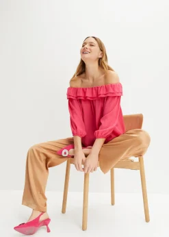Outlet Blusa con escote bañera Mujer Camisas Y Blusas