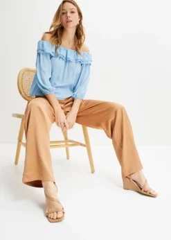 Online Blusa con escote bañera Mujer Camisas Y Blusas