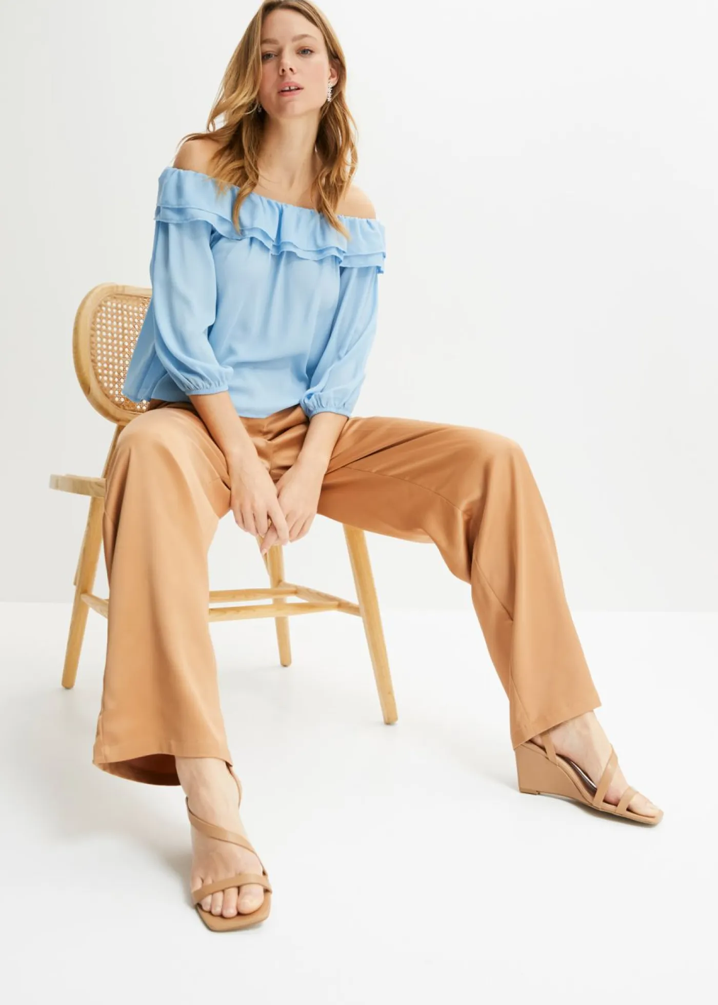 Online Blusa con escote bañera Mujer Camisas Y Blusas