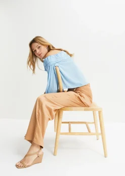 Online Blusa con escote bañera Mujer Camisas Y Blusas