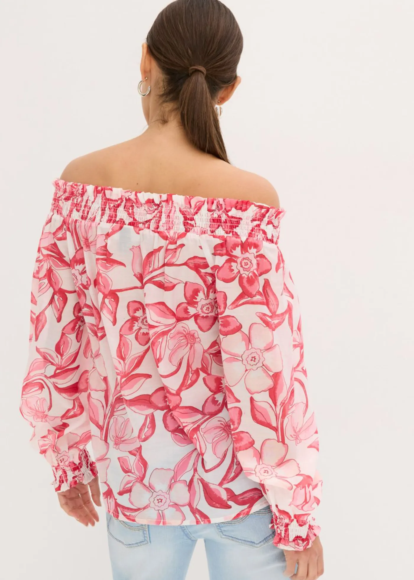 New Blusa con escote bañera estampada Mujer Camisas Y Blusas