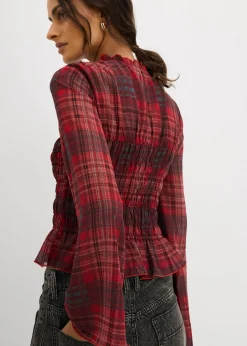 Best Blusa con inserto de nido de abeja Mujer Camisas Y Blusas