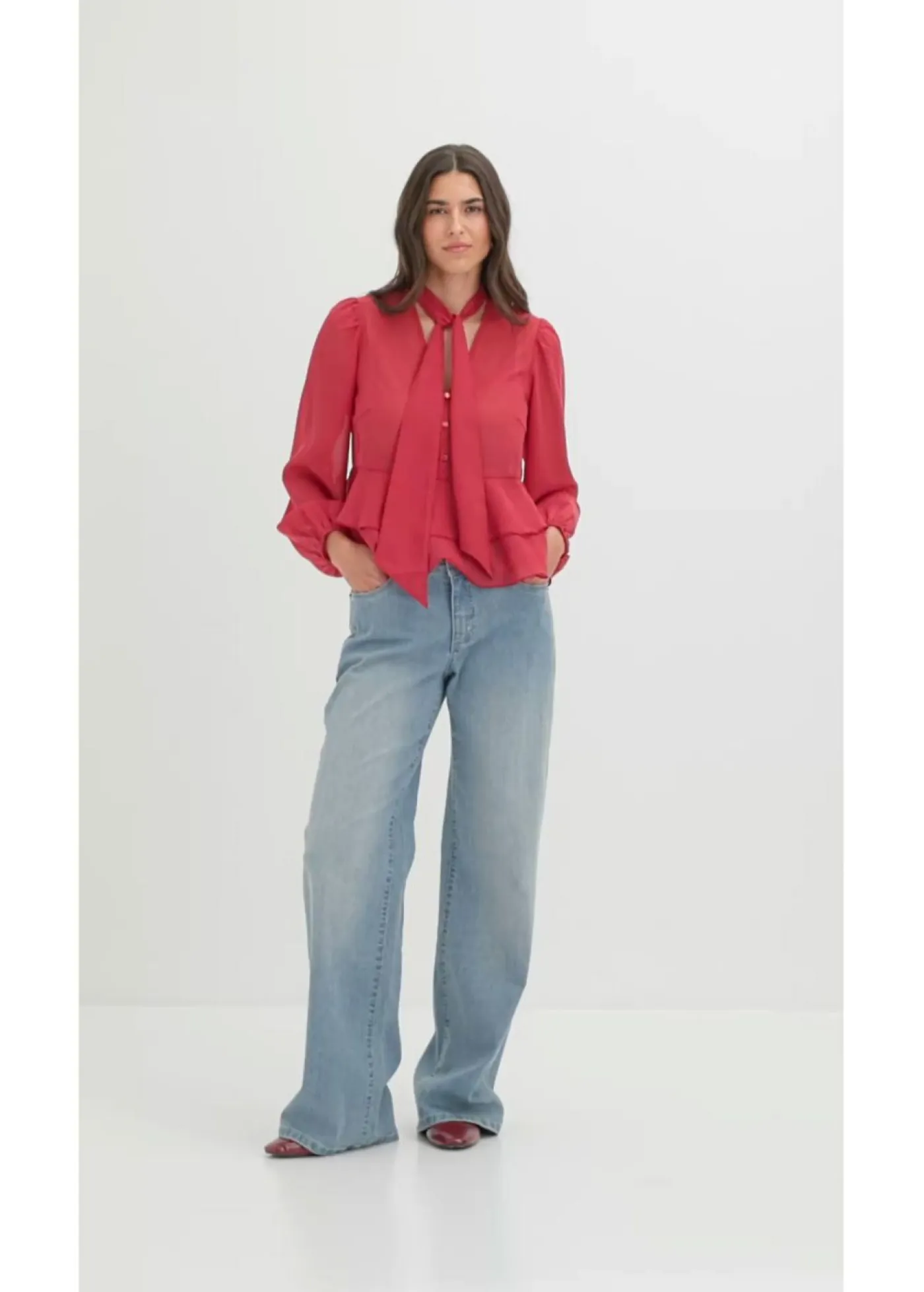 New Blusa con lazo Mujer Camisas Y Blusas|Novedades
