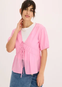 Blusa con lazos Mujer Camisas Y Blusas