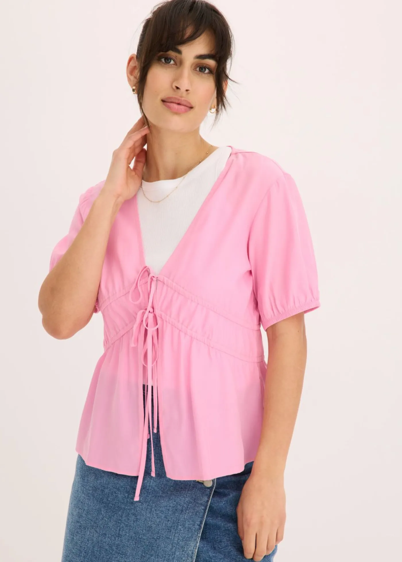 Blusa con lazos Mujer Camisas Y Blusas