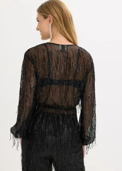 Best Blusa con lentejuelas y flecos Mujer Camisas Y Blusas