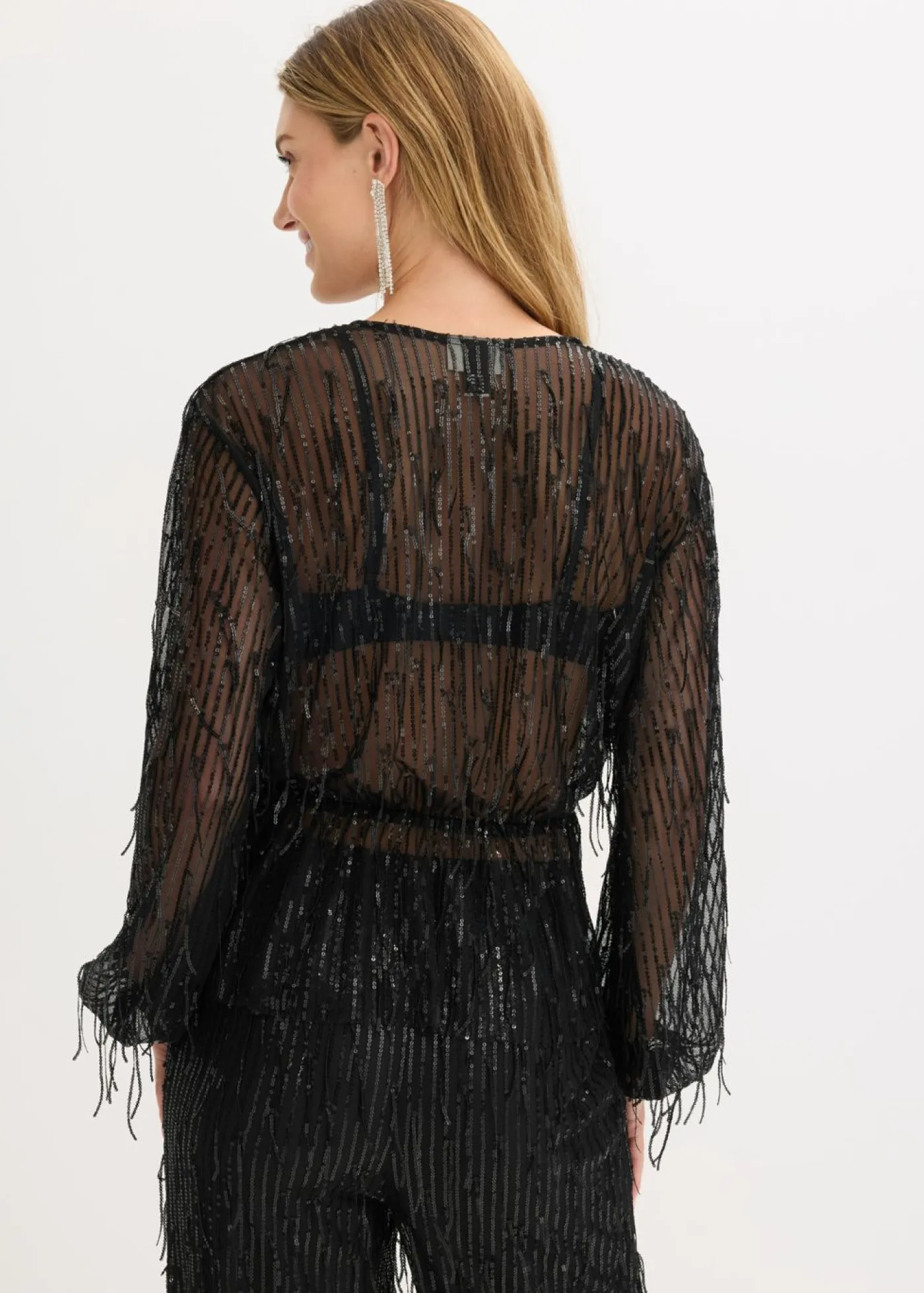 Best Blusa con lentejuelas y flecos Mujer Camisas Y Blusas