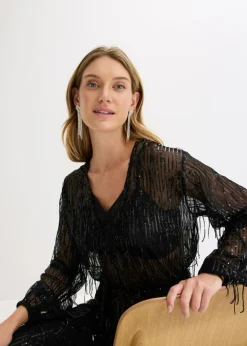 Best Blusa con lentejuelas y flecos Mujer Camisas Y Blusas