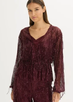 Sale Blusa con lentejuelas y flecos Mujer Camisas Y Blusas