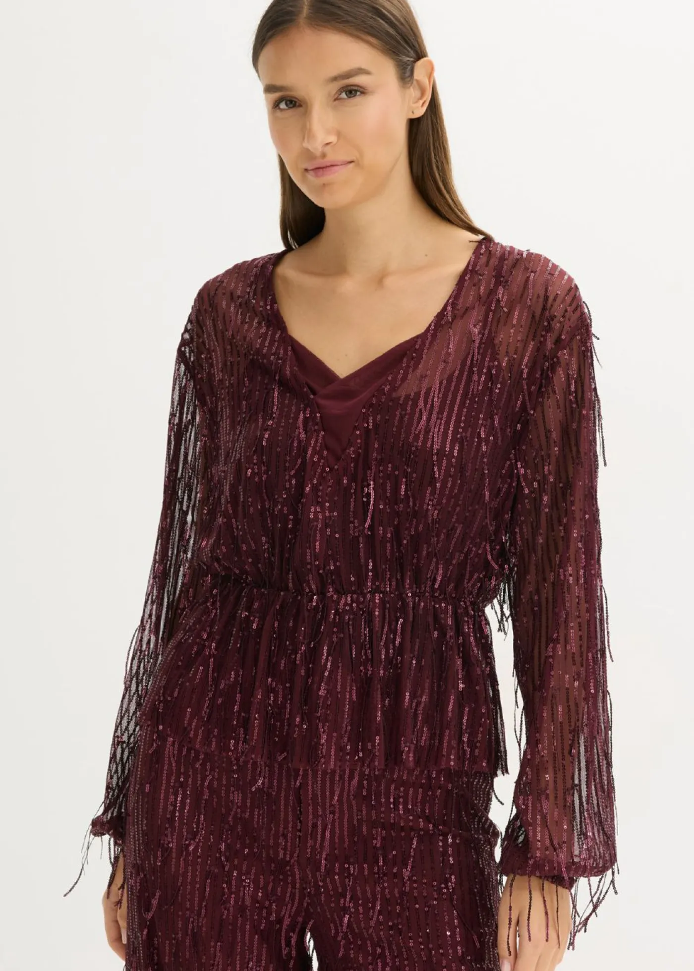 Sale Blusa con lentejuelas y flecos Mujer Camisas Y Blusas