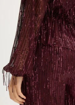 Sale Blusa con lentejuelas y flecos Mujer Camisas Y Blusas