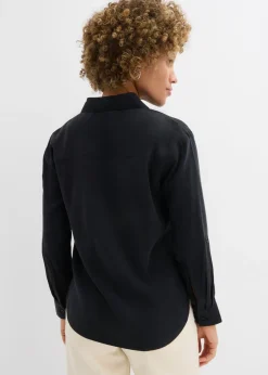 Online Blusa con mezcla de viscosa fluida Mujer Camisas Y Blusas|Novedades