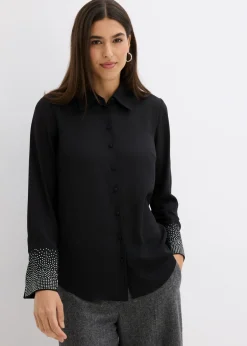 Outlet Blusa con piedras brillantes Mujer Camisas Y Blusas